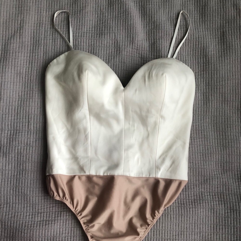 Elegant satin bodice by Catherine Deane